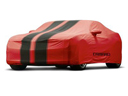 Vehicle Cover - Red with Black Stripes, Camaro Logo